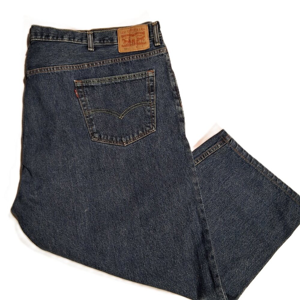 Levi's 505 Regular Fit Men's Jeans  50 x 26 (hemmed)  Dark Stonewash Cotton  EXC